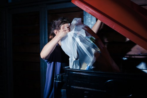 Secure enclosed skip in Notting Hill location